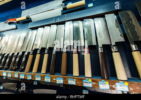 Tsubaya Hocho Shop, Kappabashi, Taito-ku, Tokyo, Japan Stockfoto