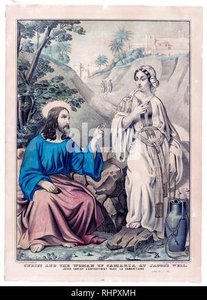 Christus und die Frau von Samaria am Jakobsbrunnen: Jesus Christus S'Entretient avec la Samaritaine. John IV - 1:42 Ca. 1835-1856 Stockfoto