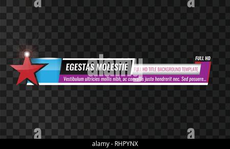 Einzigartige Video Schlagzeile Titel oder unteren Drittel Vorlage. High Ausführliche Vector Illustration Stock Vektor