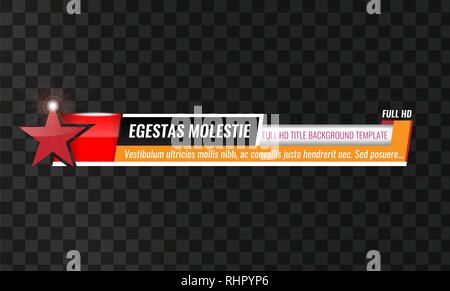 Einzigartige Video Schlagzeile Titel oder unteren Drittel Vorlage. High Ausführliche Vector Illustration Stock Vektor