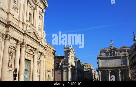 Kirche Santa Susanna in die Bäder von Diocletian (Chiesa di Santa Susanna alle Terme di Diocleziano) und Glücklich Springbrunnen. Rom. Italien. Stockfoto