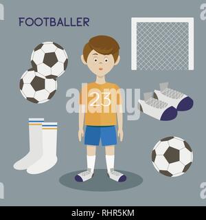 Fußball-Spieler. Sportsman Vektor-illustration EPS 10. Stock Vektor
