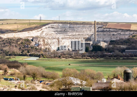 Leere Zementwerke in Shoreham, West Sussex im Jahr 2015 fotografiert. Stockfoto