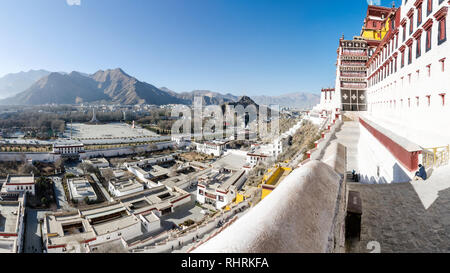 Panorama von Lhasa aus Potala-Palast, Lhasa, Tibet genommen Stockfoto