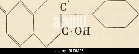 . Biochemie der Pflanzen. Pflanzenphysiologie; Botanische Chemie. 0. OH II HO GH 0 Quercetin Gl Allocyanidin Ö OH. Bitte beachten Sie, dass diese Bilder sind von der gescannten Seite Bilder, die digital für die Lesbarkeit verbessert haben mögen - Färbung und Aussehen dieser Abbildungen können nicht perfekt dem Original ähneln. extrahiert. Czapek, Friedrich, 1868-1921. Jena: G. Fischer Stockfoto