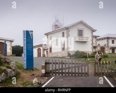 Leuchtturm von Punta Estaca de Bares, Rias Altas, Galizien, Spanien Stockfoto