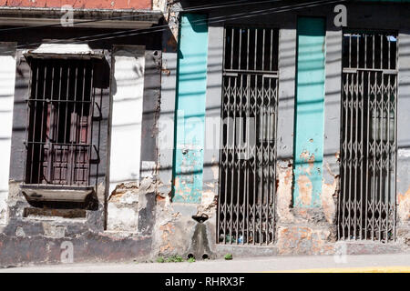 Venezuela Caracas 21/01/2012. Altes haus Fassade in La Pastora Nachbarschaft. Stockfoto