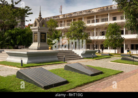 Kambodscha, Phnom Penh, Street 113, Tuol Sleng Genozidmuseum, Gedenkstätte für die Opfer der Roten Khmer S21, im ehemaligen Tuol Svey Beute High School Stockfoto