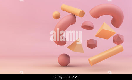 Geometrische Formen Hintergrund 3D Rendering isoliert Stockfoto