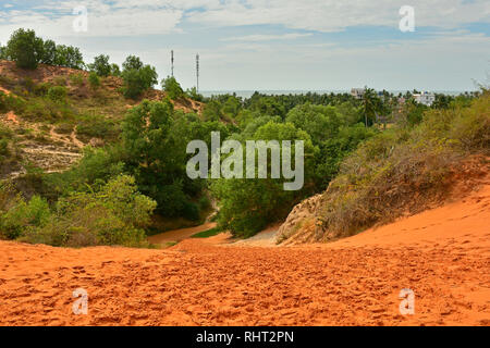 Die Sanddünen neben dem Fairy Stream (Suoi Tien) in der Nähe von Mui Ne, Binh Thuan Provinz, Vietnam Stockfoto