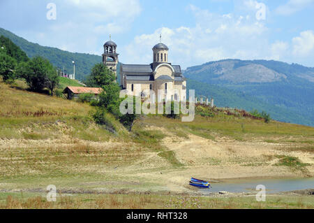 Orthodoxe Kirche in Mavrovo Nationalpark in Mazedonien, Europa. Stockfoto