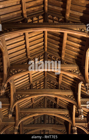 King's Hall Decke, Bamburgh Castle, Northumberland, Großbritannien Stockfoto