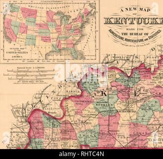 . Zweijahresbericht - Kentucky Abteilung der Landwirtschaft. Die Landwirtschaft, die Wälder und die Forstwirtschaft. Längengrad westlich von 9 Washington (Capitol)% neue Karte von]. aymc,]) L. dLAL (ich® f^° i&amp;^'" 0 C. ' ' ' ' FefeA - 4 h k,-a, HuVh 11 I j StC) NffTON. Bitte beachten Sie, dass diese Bilder sind von der gescannten Seite Bilder, die digital für die Lesbarkeit verbessert haben mögen - Färbung und Aussehen dieser Abbildungen können nicht perfekt dem Original ähneln. extrahiert. Kentucky. Abt. der Landwirtschaft; Kentucky. Amt für Landwirtschaft, Gartenbau und Statistiken; Kentucky. Büro der Landwirtschaft, Arbeitsmarkt und Stat Stockfoto