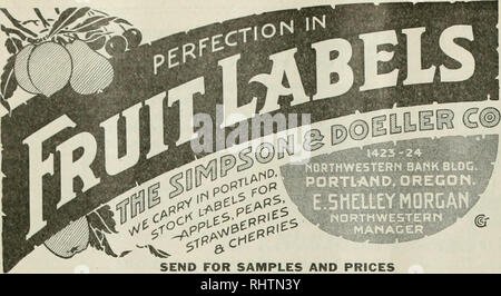 . Bessere Früchte. Obst - Kultur. Paga 22 bessere Früchte April. 1423-24 NORDWESTLICHEN BAMK GEB.. PORTLAND, Oregon. E.5 HEUEY MORGAN NORDWESTLICHEN â MANAGER. Bitte beachten Sie, dass diese Bilder sind von der gescannten Seite Bilder, die digital für die Lesbarkeit verbessert haben mögen - Färbung und Aussehen dieser Abbildungen können nicht perfekt dem Original ähneln. extrahiert. Der Staat Washington Apple Kommission. Hood River, Erz, bessere Früchte Pub. Co Stockfoto
