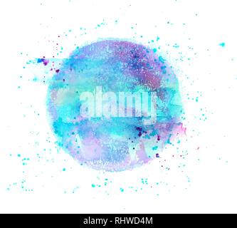 Eine abstrakte künstlerische vibrant blue Aquarell Hintergrund Textur, Vektor Zeichnung mit Kopie Raum Stock Vektor