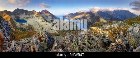 Berg Sonnenuntergang Panorama von Peak-Slowakei Tatra Stockfoto