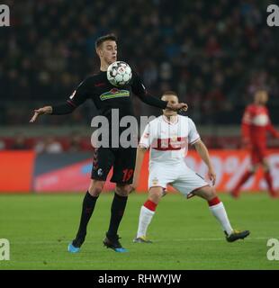 Stuttgart, Deutschland. 03 Feb, 2019. firo: 03.02.2019, Fußball, 1.Bundesliga, Saison 2018/2019 VfB Stuttgart - SC Freiburg 2:2 Janik HABERER, Freiburg | Verwendung der weltweiten Kredit: dpa/Alamy leben Nachrichten Stockfoto