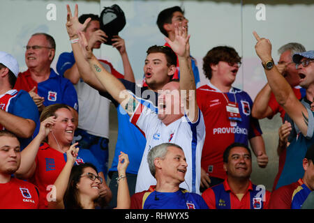 Curitiba, Brasilien. 03 Feb, 2019. Abfahrt zwischen CA Paranaense und Parana Clube im Stadion Durival Britto in Curitiba PR statt. Credit: Ezequiel J. Prestes/FotoArena/Alamy leben Nachrichten Stockfoto