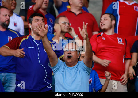 Curitiba, Brasilien. 03 Feb, 2019. Abfahrt zwischen CA Paranaense und Parana Clube im Stadion Durival Britto in Curitiba PR statt. Credit: Ezequiel J. Prestes/FotoArena/Alamy leben Nachrichten Stockfoto