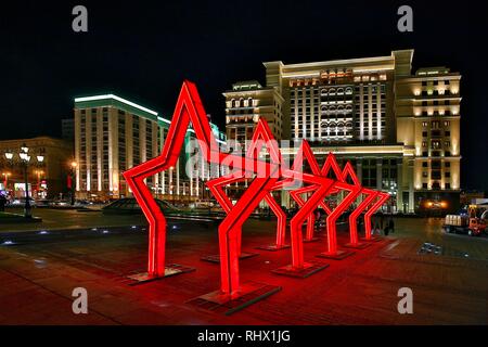 Moskau, Russland. 07. Mai 2015. 07.05.2015, Four Seasons Hotel auf der Manege Platz in Moskau in den Abend. | Verwendung der weltweiten Kredit: dpa/Alamy leben Nachrichten Stockfoto