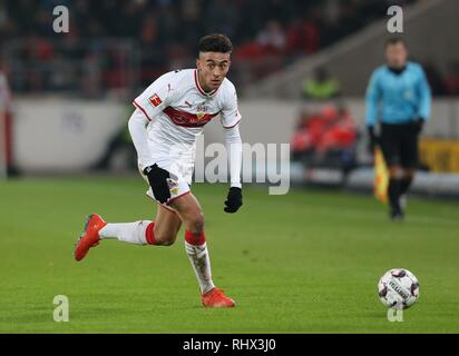 Stuttgart, Deutschland. 03 Feb, 2019. firo: 03.02.2019, Fußball, 1.Bundesliga, Saison 2018/2019 VfB Stuttgart - SC Freiburg 2:2 NICOLAS GONZALEZ, Stuttgart, Single Action | Verwendung der weltweiten Kredit: dpa/Alamy leben Nachrichten Stockfoto