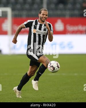 Sandhausen, Deutschland. 03 Feb, 2019. firo: 03.02.2019, Fußball, 2.Bundesliga, Saison 2018/2019, SV Sandhausen - VfL Bochum 3:0 Dennis DIEKMEIER, Sandhausen, Single Action | Verwendung der weltweiten Kredit: dpa/Alamy leben Nachrichten Stockfoto