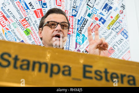 Foto Valerio Portelli/LaPresse 04-02-2019 Roma, ItaliaPoliticaCarlo Calenda alla Stampa estera nella Foto: Carlo Calenda Foto Valerio Portelli/LaPresse, 04. Februar 2019 Rom, Italien PoliticsCarlo calenda an der Ausländischen Presse in Bild: Carlo Calenda Stockfoto