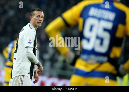 Turin, Italien. 02 Feb, 2019. Fußball, ATIM Serie 2018-19 VS JUVENTUS PARMA 3-3 im Bild: BERNARDESCHI Credit: Unabhängige Fotoagentur/Alamy leben Nachrichten Stockfoto