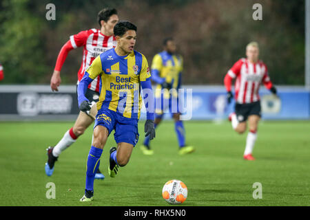 EINDHOVEN, 04-02-2019, De Herdgang, Keuken Kampioen Divisie, Jong PSV-Top Oss, Saison 2018 / 2019, TOP Oss player Ragnar Oratmango während des Spiels Jong PSV-Top Oss (3-1) Stockfoto