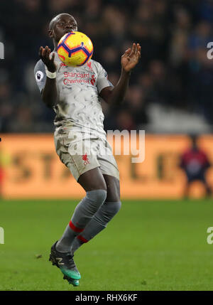 London, Großbritannien. 4. Februar, 2019. Sadio Mähne von Liverpool - West Ham United gegen Liverpool, Premier League, London Stadium, London (Stratford) - 4 Februar 2019 Editorial nur verwenden - DataCo Einschränkungen gelten Credit: Spieltag Bilder begrenzt/Alamy leben Nachrichten Stockfoto
