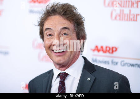 BEVERLY HILLS, Los Angeles, CA, USA - 04. Februar: Schauspieler Martin Short kommt an der AARP 18. jährlichen Filme des Magazins für Erwachsene Auszeichnungen im Beverly Wilshire Hotel Vier Jahreszeiten statt, am 4. Februar 2019 in Beverly Hills, Los Angeles, Kalifornien, Vereinigte Staaten. (Foto von Xavier Collin/Image Press Agency) Stockfoto