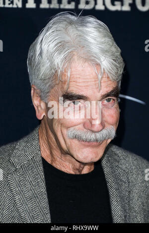 HOLLYWOOD, Los Angeles, CA, USA - 04. Februar: Sam Elliott kommt an der Los Angeles Premiere von RLJE Filme'' Der Mann, der Hitler getötet und dann Bigfoot" am ArcLight Hollywood Kinos, am 4. Februar 2019 in Hollywood, Los Angeles, Kalifornien, USA. (Foto von David Acosta/Image Press Agency) Stockfoto