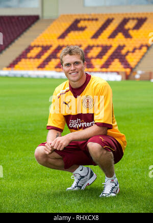 Neue motherwell FC Unterzeichnung, Nicky Gesetz wird Fir Park vorgestellt. Lenny Warren/Warren Medien07860 830050 229700 01355 Lenny@warrenmedia.co.uk www.Warr Stockfoto