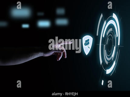 Security System Digital Touch Hologramm User Interface Konzept Stockfoto