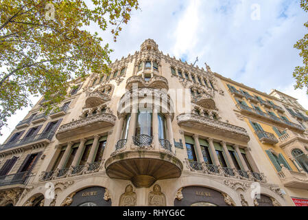 Die Casa Lleo Morera ist ein Gebäude durch notierten Modernisme katalanischen Architekten Domenech i Montaner in Barcelona, Spanien, Stockfoto