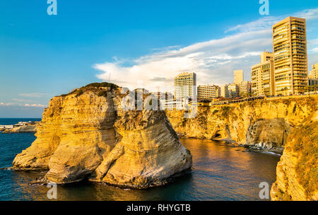 Raouche oder tauben Gestein in Beirut, Libanon Stockfoto