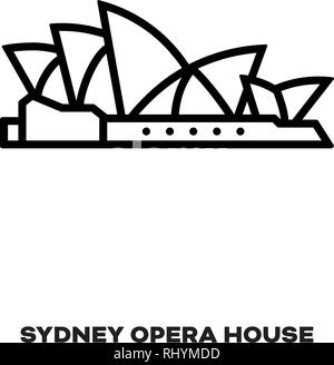 Das Opernhaus von Sydney, Australien, Vektor Symbol Leitung. Internationale Sehenswürdigkeiten und Tourismus Symbol. Stock Vektor