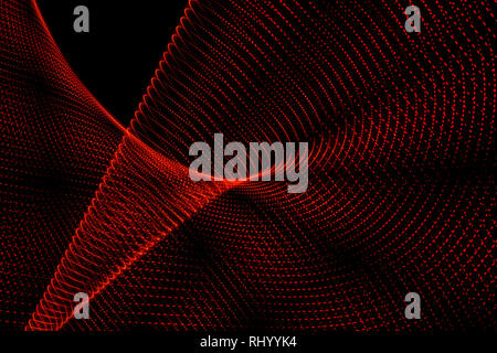 Abstrakte geschwungenen Formen von roter Farbe auf schwarzem Hintergrund. Abstrakte design Stockfoto