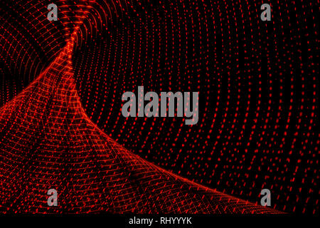 Abstrakte geschwungenen Formen von roter Farbe auf schwarzem Hintergrund. Abstrakte design Stockfoto