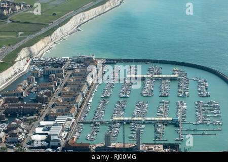 Luftaufnahme über Brighton Marina, Großbritannien Stockfoto