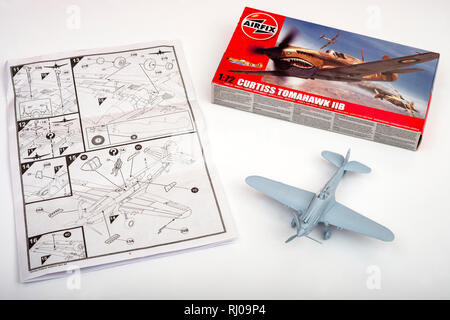 Airfix Curtiss Tomahawk IIB Modell Flugzeuge Stockfoto