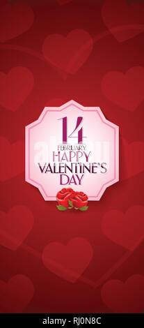 14. februar Valentinstag Feier (Türkisch - 14 Subat Sevgililer Gununuz Kutlu Olsun) Wünsche, Reklametafeln, Social Media Card Design. Stock Vektor