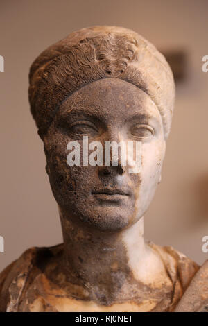 Vibia Sabina (83-136/137). Römischen Kaiserin, die Frau von Kaiser Hadrian. 122-128 Ad. Büste. Marmor. Der Met. New York USA Stockfoto