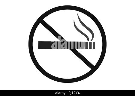 Rauchverbot Symbol Abbildung auf weißem Hintergrund Stockfoto