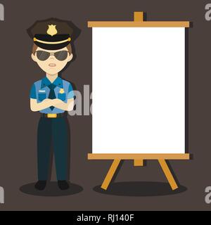 Polizist in der amerikanischen Cop Uniform. Vector Illustration, EPS 10. Stock Vektor
