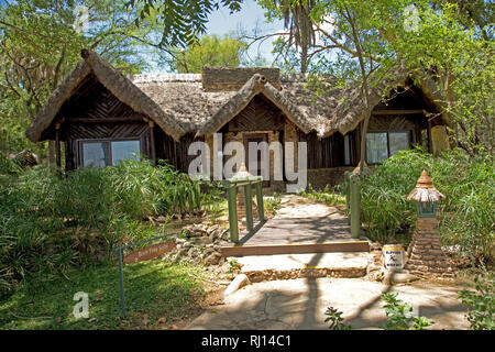 Schild am Eingang der Geboren kostenlos Suite, Sarova Shaba Game Lodge, Shaba National Reserve, Kenia Stockfoto