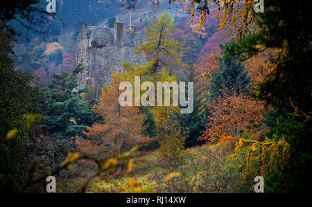 In der Nähe von Peebles Neidpath Castle in den schottischen Borders Stockfoto