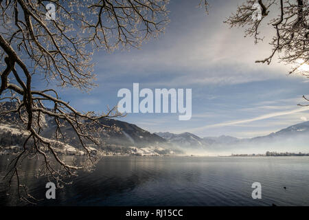 Skigebiet Zell am See, Österreichischen Alpen im Winter Stockfoto