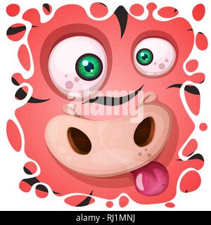 Lustig, niedlich Crazy zebra Charakter. Halloween Abbildung. Für den Druck auf T-Shirts. Stock Vektor