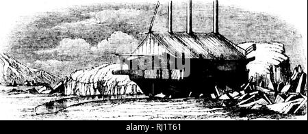 . Der letzte der Arctic Voyages [microform]: eine Erzählung der Expedition in der H.M.S. Hilfe unter dem Kommando von Captain Sir Edward Belcher, C.B., auf der Suche nach Sir John Franklin, die in den Jahren 1852-53-54. Franklin, John, Sir, 1786-1847; Franklin, John, Sir, 1786-1847; Unterstützung (Schiff); Hilfe (Navire); Naturgeschichte; Baron. 1853.] DIUVEN AOROUND. 57 neue Liegeplatz, ganze Arbeit selbst, als ob es ein worden war jeden Tag Evolution! Nicht einen Zoll war es zu ersparen. Sie hatte, das ist wahr, eingebettet Ihr sternpost, und Auferstandenen hinter etwa 15 Zoll: Die piling Eis Stockfoto